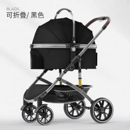 Carrinho de estimação destacável dobrável gato cão transportador shock-absorvente primavera design respirável pet trole para viagens ao ar livre - Image 5