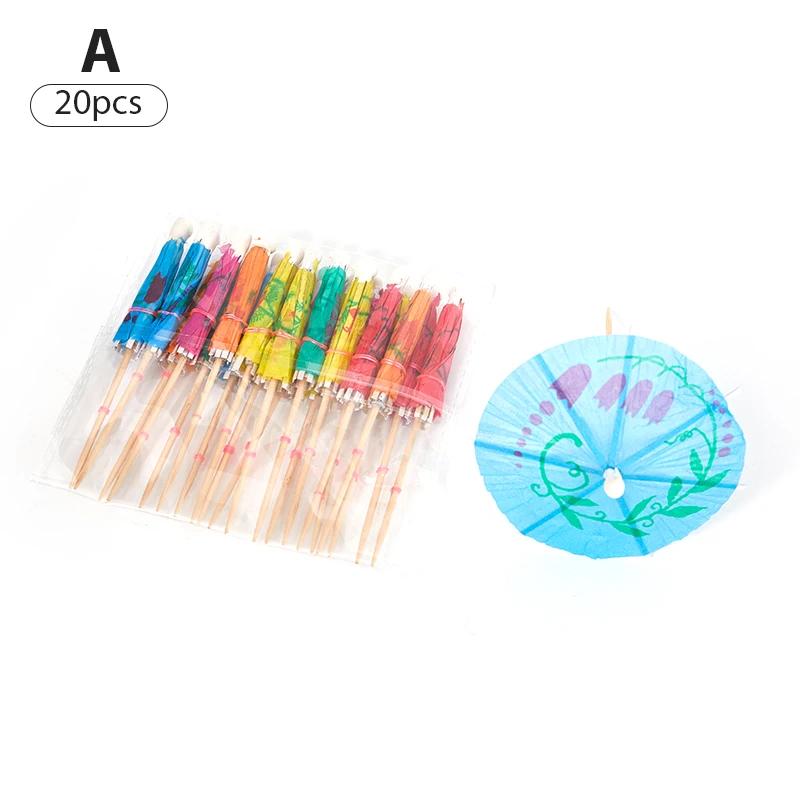 Conjunto de 20-50 peças de guarda-chuva de papel colorido cocktail, acessórios do partido, bebida, aniversário, casamento, decoração - Image 1