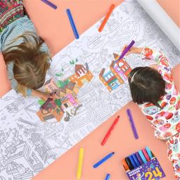 Rolo De Papel De Desenho Para Crianças, Tema De Graffiti DIY, Pintura De Cena, Rolo De Papel De Colorir, Brinquedo Educativo, Atividades, Presente Para Crianças, 10m - Image 1