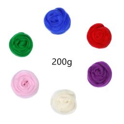 Fibra de lã para feltragem de agulha, feltragem úmida, Spinning artesanal, DIY Craft Materials, 200g, 66s - Image 2