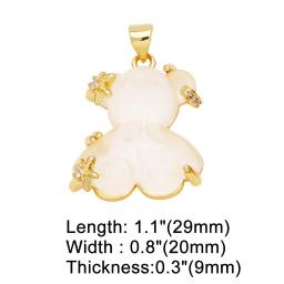 OCESRIO-Multicolor Resina Urso Pingente para Colar, Cobre, Banhado A Ouro, Crystal Star, Animal Bonito, Jóias Fazendo Suprimentos, pdtb402 - Image 5