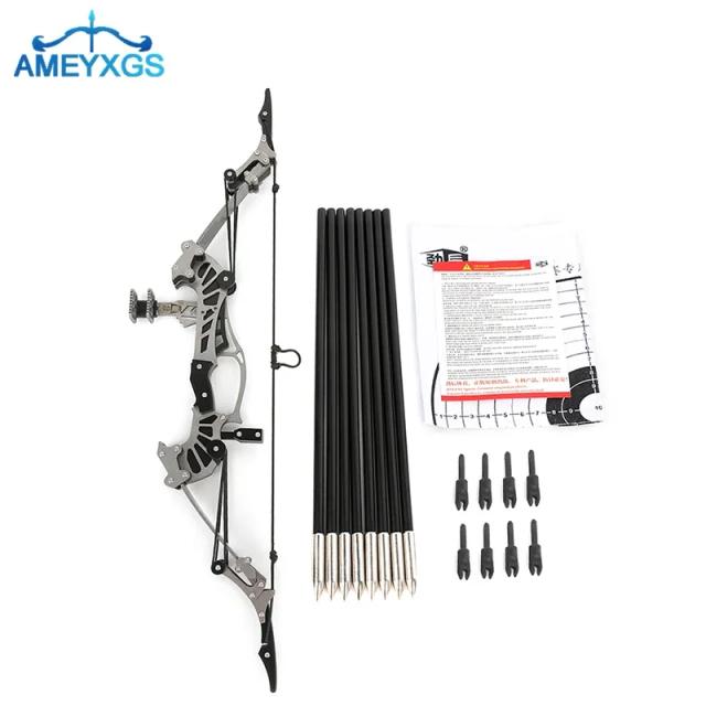 Kit de Arco Composto Mini para Tiro ao Alvo, Inclui Arco de 16lbs e Setas, Ideal para Prática e Presentes