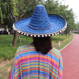 Chapéus de palha coloridos para homens e mulheres, festa mexicana, verão, chapéu de sol ao ar livre, sombrero, Halloween Cosplay, bordas decorativas - Image 6