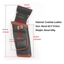 Couro Archery Hip Arrow Bag, mão direita pode segurar, couro de aljava, setas para caça ao arco, tiro com flecha, 20-30pcs - Image 3