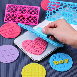 Ferramentas de carimbo de argila de polímero plástico cerâmica molde de gravação flores molde de impressão diamante diy cerâmica textura escultura modelo - Image 1
