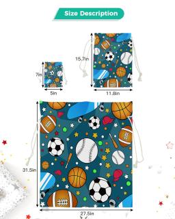 Saco dos doces dos desenhos animados para a decoração do partido, sacos do presente do Natal, material de embalagem, basquetebol, futebol, rugby, skate, Santa, Navidad, Xmas - Image 4