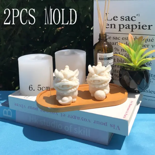 Molde de Silicone 3D Leão para Enfeites de Cimento, Aromaterapia e Artesanato DIY