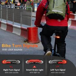 Hollarm luz dianteira da bicicleta com chifre de bicicleta alarme controle remoto à prova dwaterproof água farol da cauda com luzes freio sinal volta - Image 6