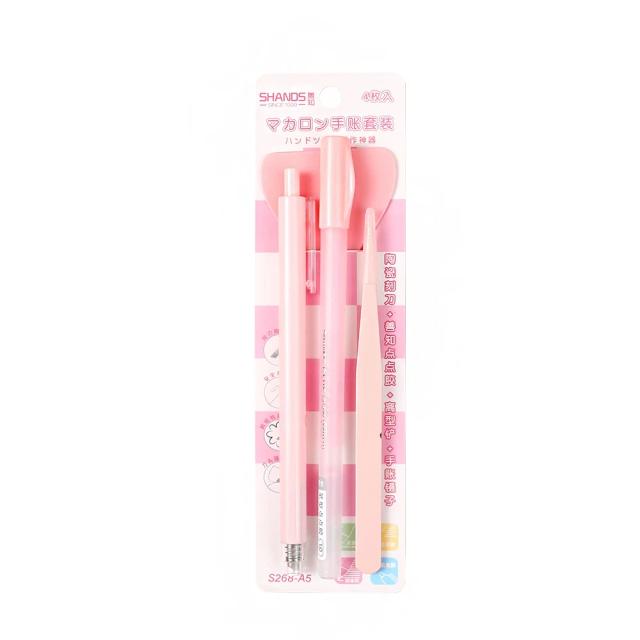 Kit de Ferramentas Kawaii para Scrapbooking e Arte: Cola, Caneta, Escultura e Faca em 4 Peças