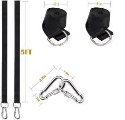 Árvore Swing Hanging Kit para Camping, Escalada Correias, Mosquetão, Caminhadas ao ar livre, 1 Par, 350 kg de Capacidade, Corda, Cinto Pendurado - Image 2
