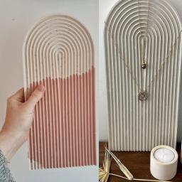 Bandeja Arco Moldes de Silicone para DIY, Handmade Gesso, Cimento Concreto, Em Forma de U, Jóias Base De Armazenamento, Home Decor Artesanato, 32cm - Image 4
