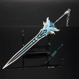 Genshin Impact Game Two-Handed Zinc Alloy Sword, Snow Buried Star, Silver Four Star, Sem Borda de Corte, Brinquedos Modelo de Arma, 21cm - Image 1