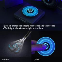 Liga Luminous Light EDC Fidget Spinner Giroscópio de mão, Stress Toys, rolamento silencioso para adultos e homens, presente de aniversário infantil, R188 - Image 4