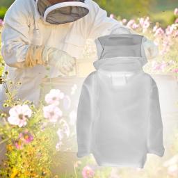 Jaqueta de apicultor com véu de esgrima respirável com chapéu equipar terno jaqueta de apicultor jaquetas de trabalho de campo com bolsos úteis - Image 6