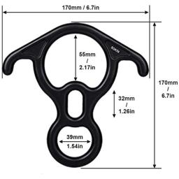 Figura 8 Dispositivo Descender Belay, 50KN, alta resistência, dispositivo de rapel, frenagem superior para resgate de escalada - Image 2