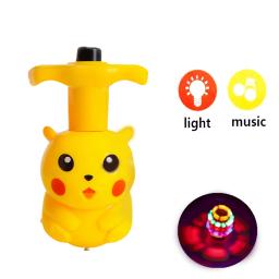12 Pçs/caixa Pokemon Anime Kawaii Pika Chuka LED Spinning Top Luz Piscando Música Lançador Brilho À Noite Girando Miúdo GIft Brinquedos - Image 2