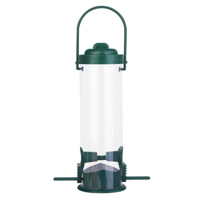 Alimentador de Aves Tubular com Tampa de Metal para Aves Selvagens - Ideal para Suet e Bolas de Alimentação
