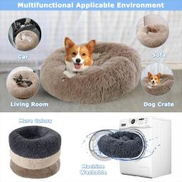 Lavável Calma Donut Bed para Animais de Estimação, Plush Cat Bed, Full Size, Confortável Artefato para Dormir, Super Macio, Adequado para Todos os Tipos de Gatos - Image 3