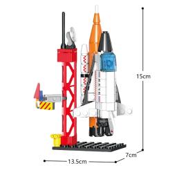 Mini aeroespacial tripulado foguete modelo blocos de construção, estação espacial, arquitetura urbana, brinquedos infantis, compatível com lego, novo - Image 6