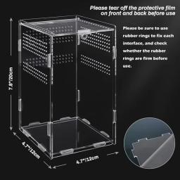 Réptil acrílico transparente terrário habitat caixa de reprodução répteis gaiola nano arboreal tarântula gabinete dragão barbudo - Image 3