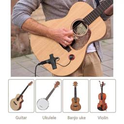Professional Piezo contato microfone captador, captador de guitarra portátil, fácil de instalar para violino Ukulel guitarra e violoncelo acessórios - Image 3