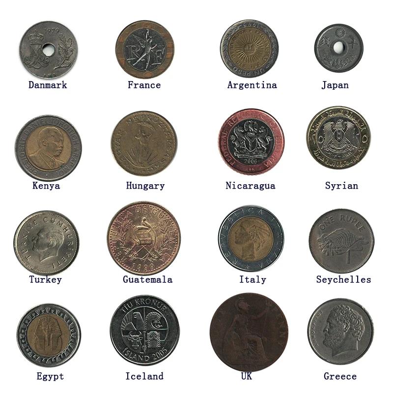 Aleatório 16 PCS Moedas antigas, de 16 países diferentes, Condição usada, Moeda antiga original real para coleção, moeda de sorte - Image 1