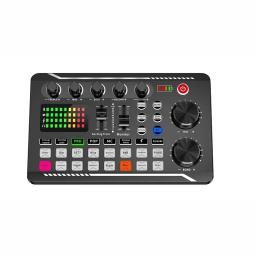F998 placa de som ao vivo e interface de áudio com efeitos DJ Mixer e Voice Changer,Bluetooth Stereo Audio Mixer para Youtube Stream - Image 4