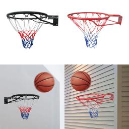 Basquete de parede com rede, aro de basquete pesado, mola dupla, ao ar livre, adultos, crianças, 45cm - Image 3