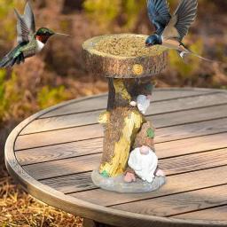 Estação de alimentação do pássaro selvagem Tigela de alimentação do banho do pássaro do jardim Alimentadores para pardais Robins, melros, Little Spoonbill - Image 2
