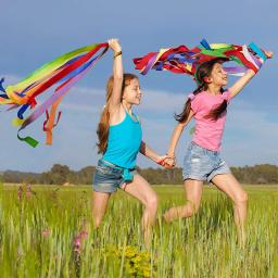 Rainbow Ribbon para Ginástica Rítmica, Brinquedos de Desenvolvimento Sensorial, Streamer para Crianças, Jogos de Festa, 2PCs - Image 5