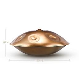 Tambor de língua profissional para iniciantes, ouro mão pandeiro, D menor, aço, instrumento de percussão, 432Hz, 22 ", 9 10 12 Notas - Image 6