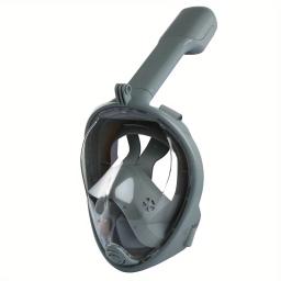 Máscara Snorkel Rosto Inteiro com Sistema Top Seco Mais Recente, Máscara Snorkeling Dobrável, Vista Panorâmica de 180 Graus, Montagem para Câmera - Image 1