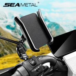 SeameTAL motocicletas retrovisor suporte do telefone para navegação gps suporte do telefone da motocicleta suporte do telefone móvel acessórios de visão traseira - Image 1