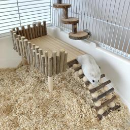Natural De Madeira Hamster Escalada Brinquedos, Exercício Atividade Gaiola, Plataforma De Mastigação, Hamsters, Chinchilas, Coelhos - Image 1