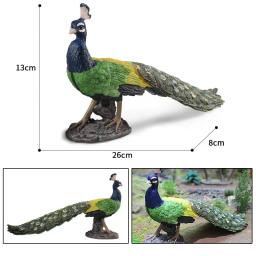 Figuras de animais selvagens para crianças, realista, animal, sólido, pavão, abs, figuras de ação, coleção, brinquedos educativos, presente para crianças, 25cm - Image 5