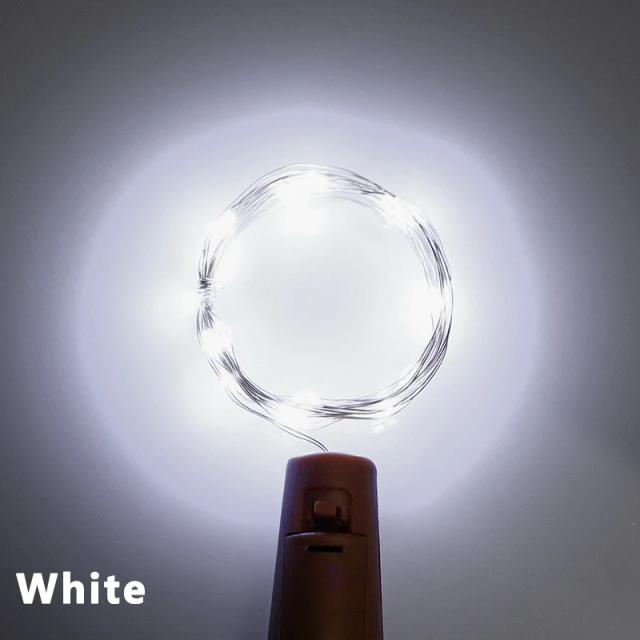 Corda de Luzes LED com 20 Lâmpadas para Decoração de Festas e Casamentos - Rolha de Garrafa de Vinho com Fio de Cobre e Alimentação Bivolt