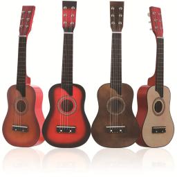 Guitarra Acústica Basswood com Cordas Pick, Mini Ukulele Acessórios, Presentes de Instrumento Musical, 6 Cordas, 25" - Image 5