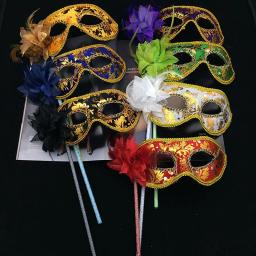 Sexy Masquerade Festa De Casamento Máscara Festa De Dança Veneziana Handheld Sticks Máscara Flor Decoração Halloween Party Props - Image 3
