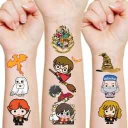 Tatuagem de Hogwarts Adesivos para Crianças, Hermiones Rons, Adesivo Escola Mágica, Decoração de Festa de Aniversário Infantil, Brinquedos Bonitos dos Desenhos Animados, 1Pc - Image 1