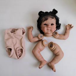 Npk 18 polegadas já pintado pele escura bettie peças de boneca reborn realista bebê pintura 3d com veias visíveis corpo de pano incluído - Image 3