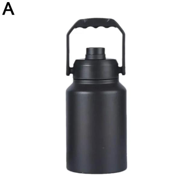 Garrafa Térmica Portátil de Aço Inoxidável para Camping e Escalada - Grande Capacidade de 2L e 3L