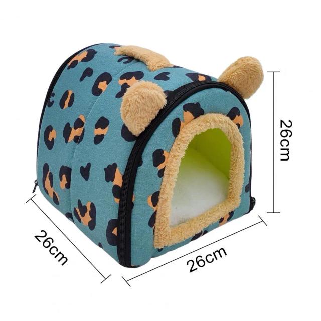 Cama aconchegante e fechada para animais de estimação: ninho de inverno ideal para cobaias e ouriços