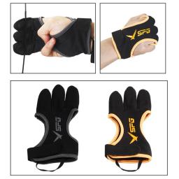 Ao ar livre 3 dedo luvas de tiro com arco design ergonômico engrossado ajustável antiderrapante protetor acessórios transporte da gota - Image 3