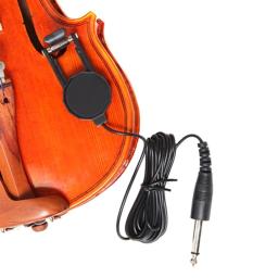 Jack clip-on captador microfone piezo violino guitarra acústica captador para guitarra acústica violino ukulele (preto) - Image 2