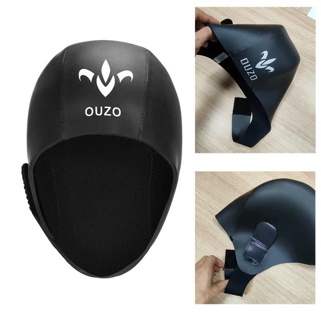 Capa de Mergulho Em Neoprene Stretchable de 3mm com Boné e Cinta de Queixo para Surf e Mergulho Térmico