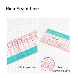 Régua reta transparente com linha dupla, Kearing Pattern Making Ruler, Réguas de corte gráficas, Ferramentas de costura, 20-60cm - Image 3