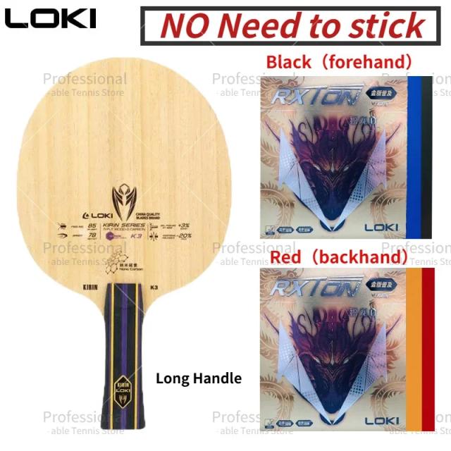 loki kirin k3 raquetes de tênis de mesa com rxton ouro trem tênis de mesa borracha ittf profissional raquete de ping pong loki borracha