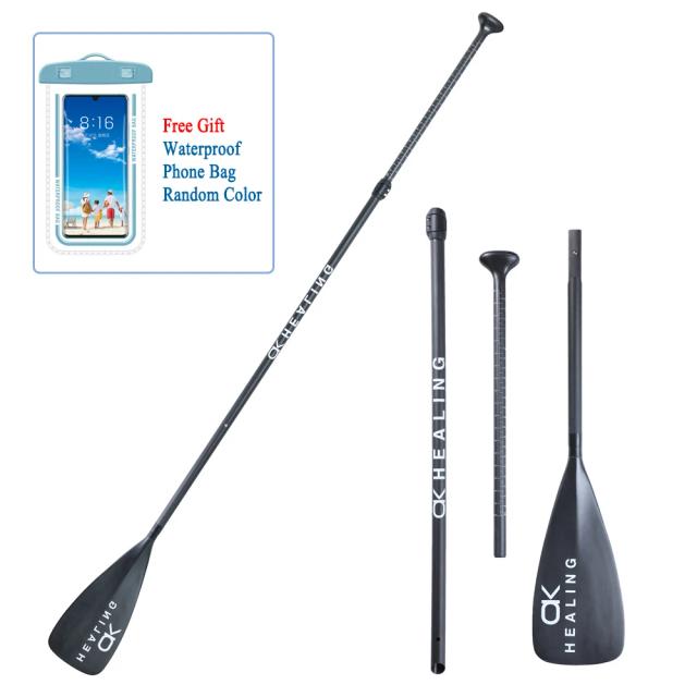 Paddle de Sup em Fibra de Carbono de 620g com 3 Seções e Lâmina Única para Surf e Remo de Barco