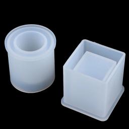 Resina epóxi moldes de concreto, molde da vela, molde do silicone, flor seca, resina artesanato decorativo, DIY armazenamento caneta titular molde - Image 1