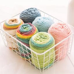 Fio de algodão de malha manual DIY, Rainbow Cake Yarn, tingimento de segmento, 5 fios de leite, 100g, 1PC - Image 4